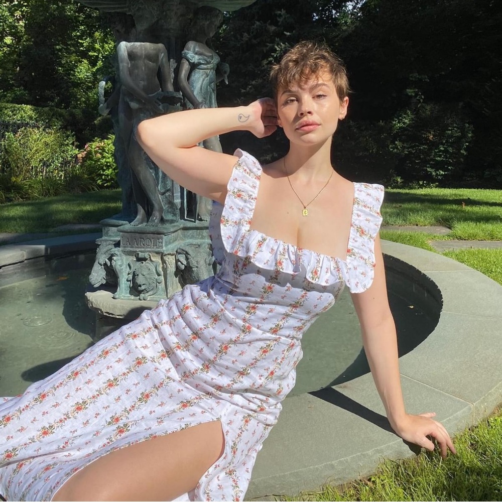 Reformation Amethyst Linen Dress